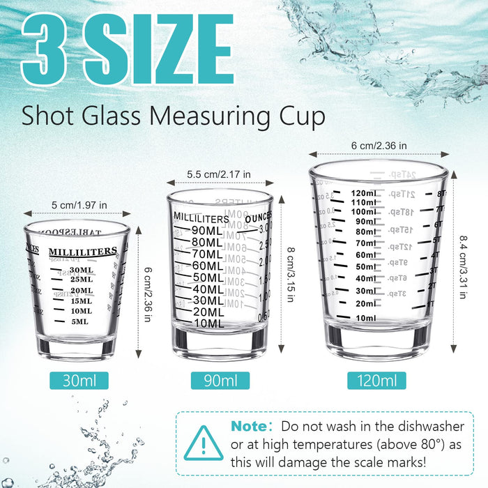 Shot Glass Measuring Cup 3 Ounce/90ML Liquid  
