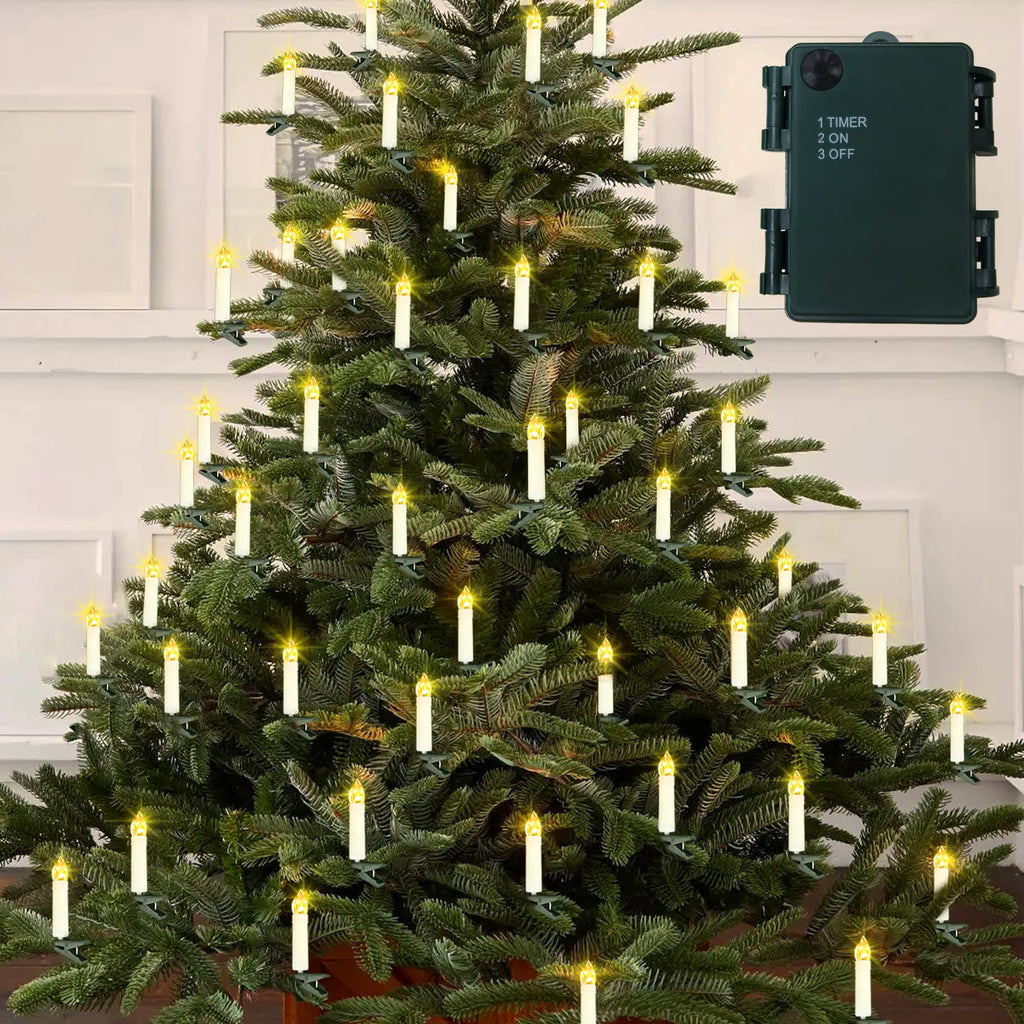 10pcs LED Candle Lights Flameless Candles Xmas Tree Decor Candle Light with  Remote Control & Clip Wedding Christmas Candles Light