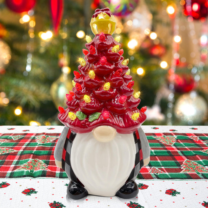 Upgraded Gnome Christmas Tree 20In Tabletop Mini Christmas Tree