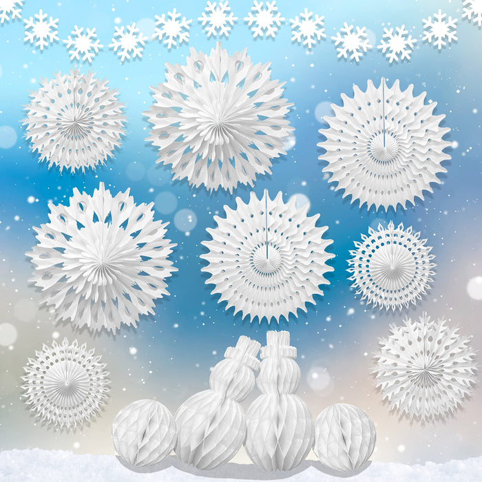 Premium Reusable White Christmas Decorations - Winter Wonderland