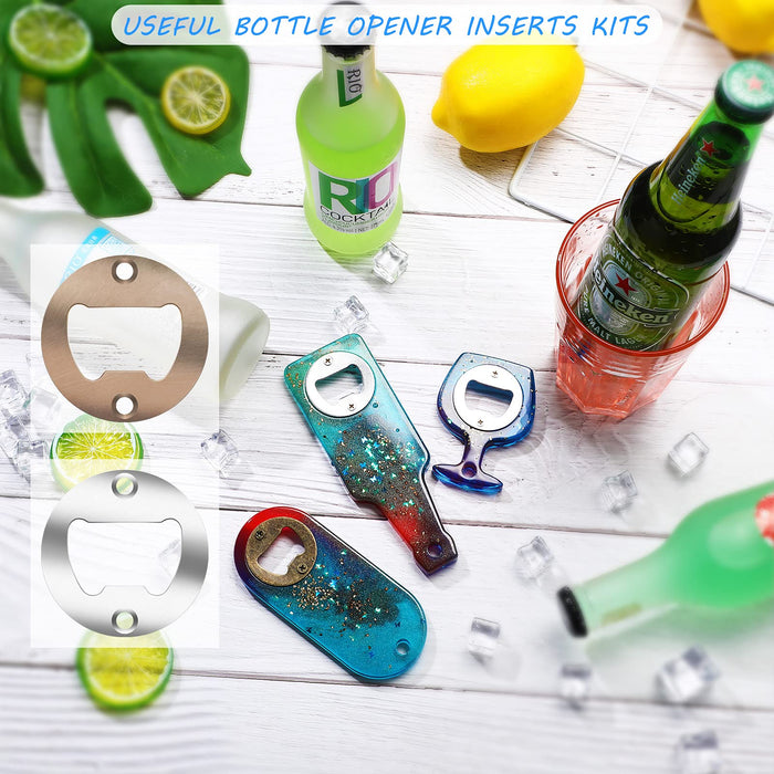 40 Sets Bottle Opener Inserts Kits Round DIY Bottle Opener Hardware Kit DIY Beer Opener Round DIY Bottle Opener Wrench Spanner