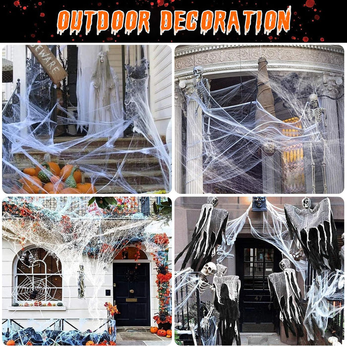 HALLOWEEN SPIDER WEB WEBBING SPIDERS STRETCHY COBWEB COB WEBS SCENE  DECORATION