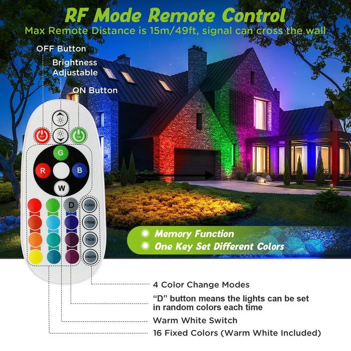 Rgb Landscape Lights, 12v Remote Control Low Voltage Landscape