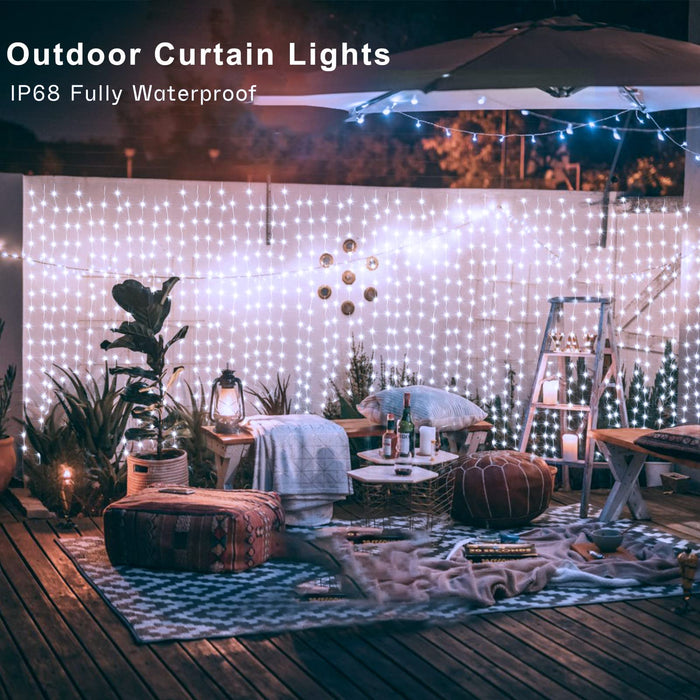 Unique Curtain Lights 600 Led Dual Color Changing Curtain Lights 20Ft X 10 Ft With Remote Connectable Outdoor Curtain Lights
