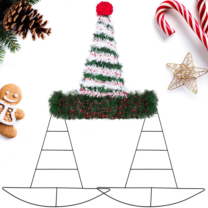 Hat Shaped Metal Wreath Frame Christmas Elf Hat Wreath Form Metal Fram —  CHIMIYA