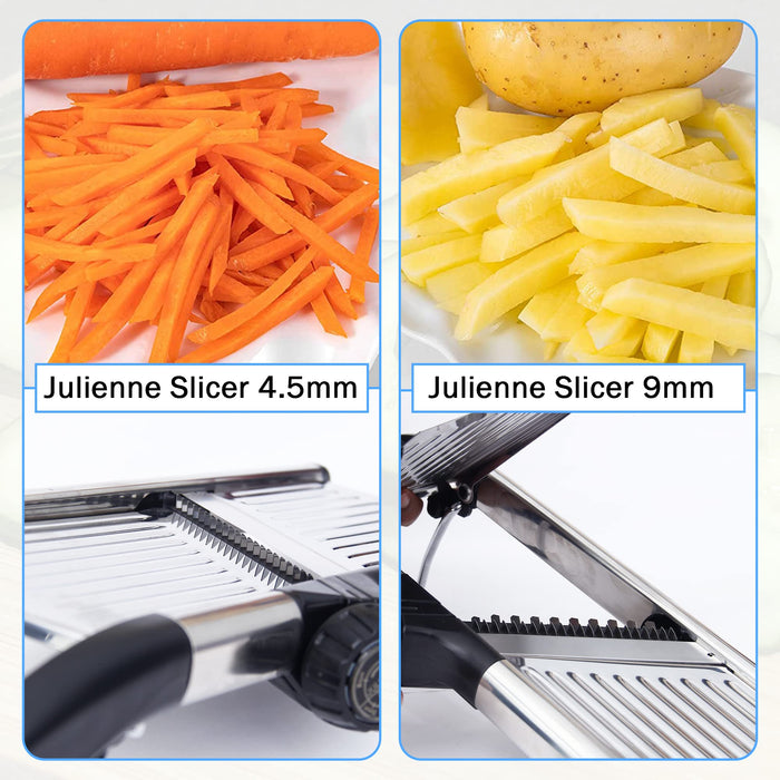 Adjustable Mandoline Julienne Thickness Slicer-VEKAYA Stainless Steel