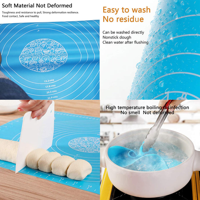 Silicone Pastry Mat with Measurement, Small Baking Mat for Fondant, Rolling  Dough, Pie Crust, Pizza and Cookies, Dough Mat, Rolling Mat for Kids,12 x