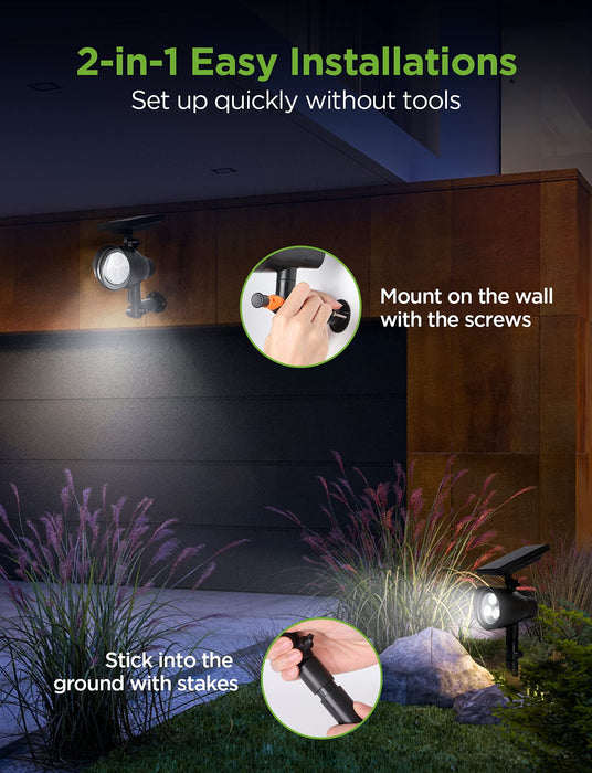 InnoGear Solar Lights, 2-in-1 Waterproof LED Solar Spotlights Adjust —  CHIMIYA