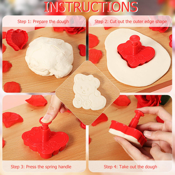 16 Pieces Valentine's Day Cookie Cutters Set, 3D Sugar Cookie Pie Crus —  CHIMIYA