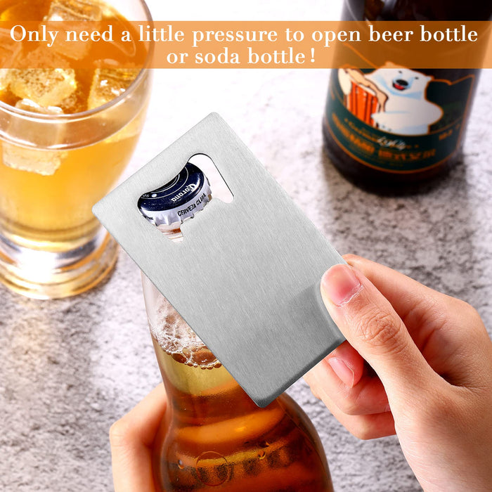 50 Pieces Credit Card Bottle Opener Poker Stainless Steel Beer Bottle Opener Groomsmen Wallet Bottle Opener for Your Wallet