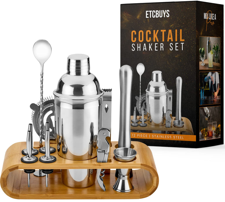 Mixology Bartender Kit: 14-Piece Cocktail Shaker Set - Bar Tool Set For  Home and Professional Bartending - Martini Shaker Set with Drink Mixing Bar