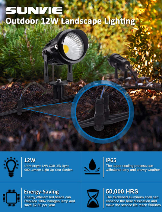 SUNVIE 12W Low Voltage LED Landscape Lights with Connectors, Outdoor —  CHIMIYA
