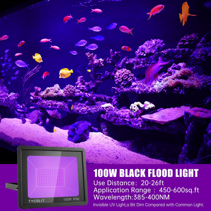 LED Black Light, 2 Pack 100W Black Flood Lights for Glow Party, Blackl —  CHIMIYA