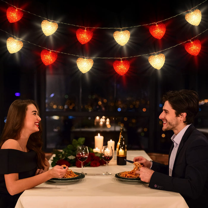 Hiboom Valentines Day Decorations Heart Lights, 8 Modes Heart Shaped Heart  String Lights Battery Operated with Remote Timer for Indoor Outdoor Wedding  Valentine…