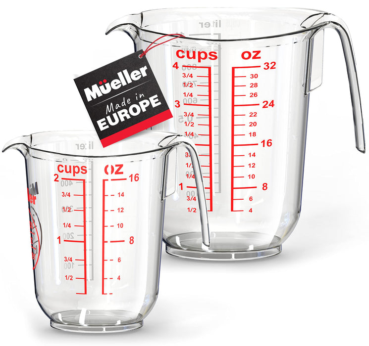 DOITOOL 2 Cup Glass Measuring Cup with Lid, Clear Measuring Cup