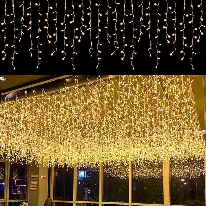 Fatonesa Led Icicle Christmas Lights, 13Ft 96 Leds Fairy String Lights Extendable Curtain 8 Modes Dangling Twinkle Novelty