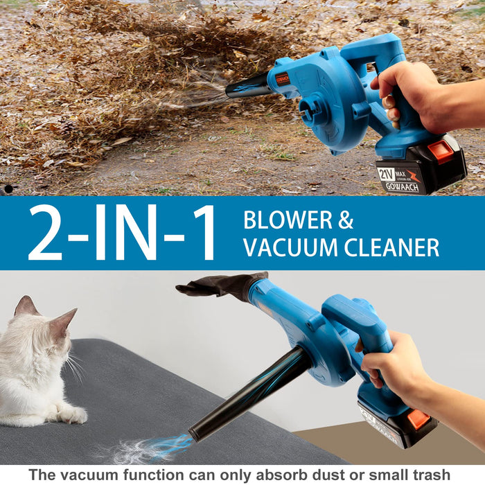 Abeden Cordless Leaf Blower,2-in-1 Electric Handheld Sweeper/Vacuum with  18V 2.0Ah Lithium Battery for Blowing Leaf,Cleaning Dust,Small