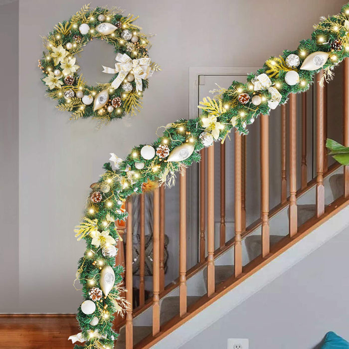 The Cordless Prelit Stairway Trim Christmas Wreaths For Front Door Plug in  Wreath Valentines Wreaths for Front Door outside - AliExpress