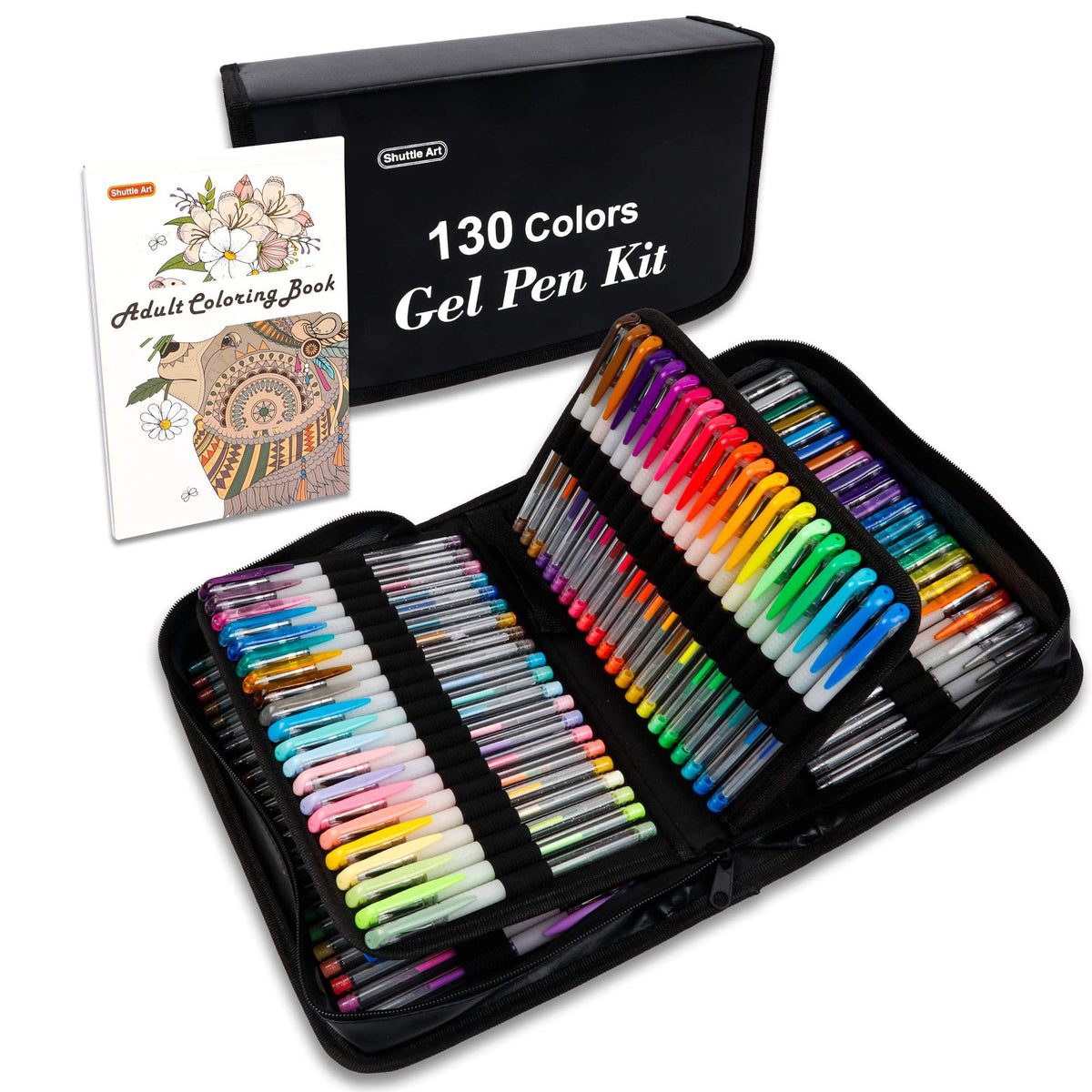 Gel Pens, Shuttle Art 130 Colors Gel Pen with 1 Coloring Book in Trave —  CHIMIYA