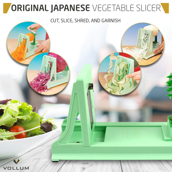 Vollum Japanese Turning Vegetable Spiralizer, Veggie Spiralizer