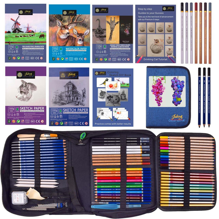 51-Piece Colored Pencils Set, Drawing Pencils and Sketching Kit, Complete  Artist Kit, Includes Graphite Pencils, Metallic Color Pencils,  Water-soluble Color Pencils Sketch Kit for Drawing