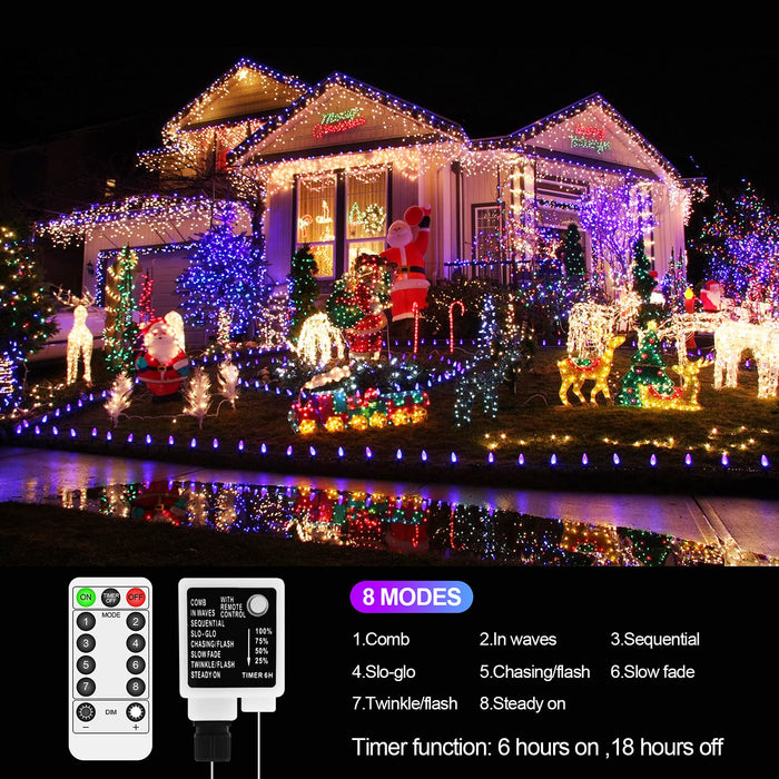 JXLEDAYY 1000 LED Christmas Lights, 403 FT Super Long Christmas Lights  Outdoor W