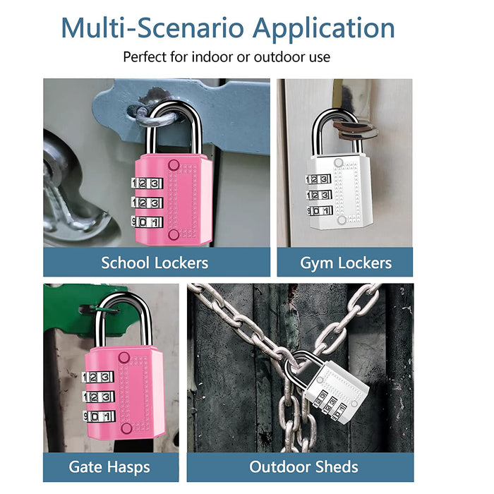 Locks for Luggage, Combination Lock 4 Digit Security Padlock for Lockers  Door School Gym Locker Toolbox Storage Box Green 