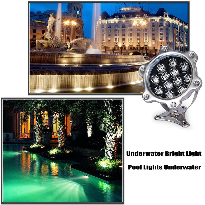 Waterproof Landscape Spotlight - Submersible LED Lights, IP68 Fountain Light, 24V Low Voltage Recessed Landscape Lamp, for Garden, Patio, Stairs, Swimming Pool Lighting