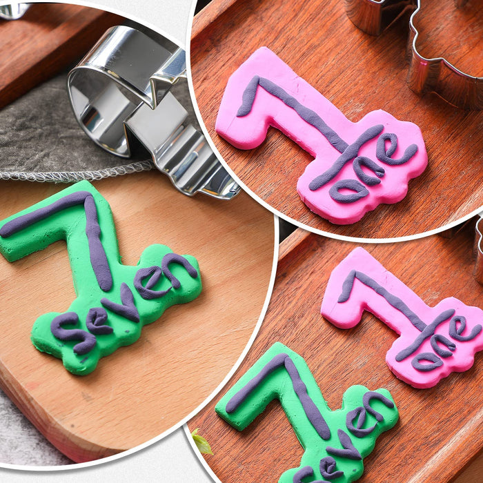 10 Pieces Numbers Cookie Cutters Number Shapes Vintage Cookie Cutter Birthday Number Cookie Mould for Home Kitchen Baking