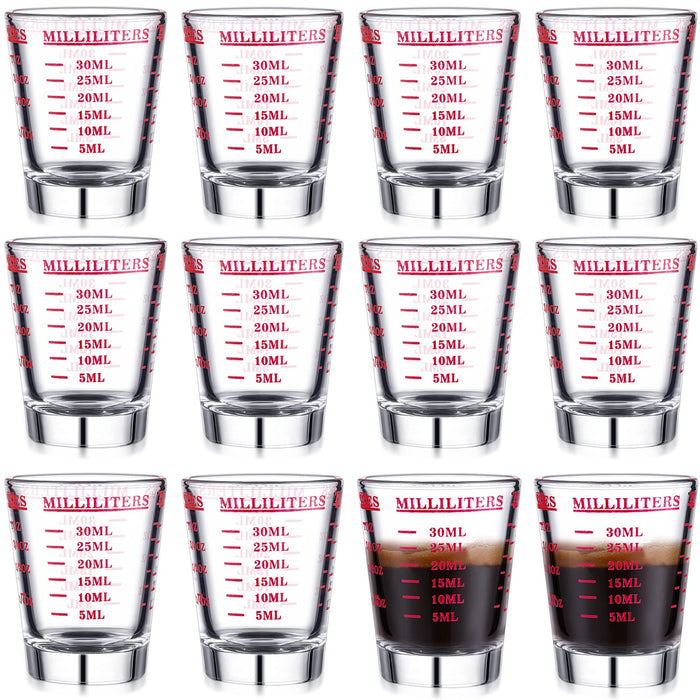 30ML Glass Measuring Cup Espresso Shot Glass Ounce Cup with Scale
