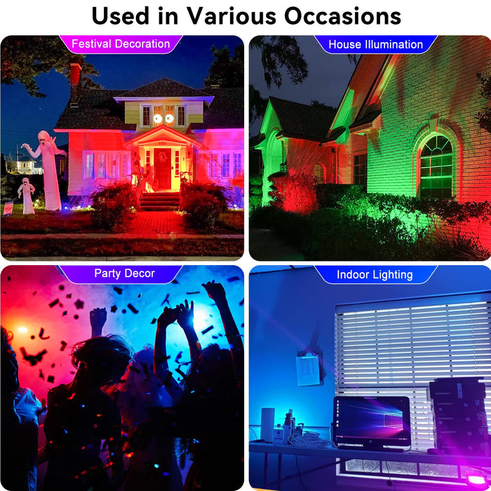 nipify 【4 Packs】 32W RGB Flood Lights Outdoor 300W Equiv, RGB Flood Light with Remote Control Color Changing Flood Lights Outdoor Dimmable,Timing,IP66 Waterproof Led Stage Light Uplighting Spotlight