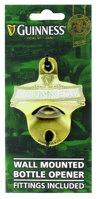 Guinness Green Collection Wall Mounted Bottle Opener - Metal Bottle Cap Remover