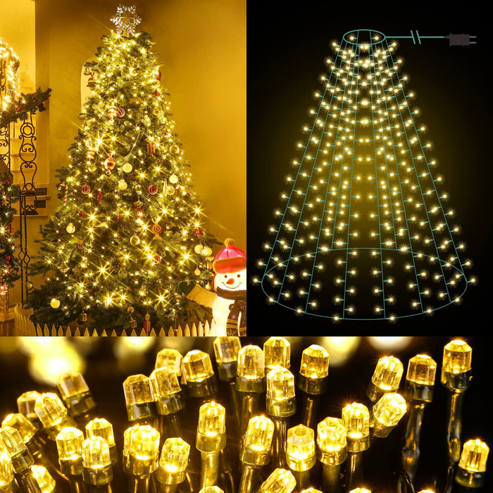 Timer + 8 Modes ] Christmas Snowflake Lights Decor, 40 LED 16.4 Ft Fa —  CHIMIYA