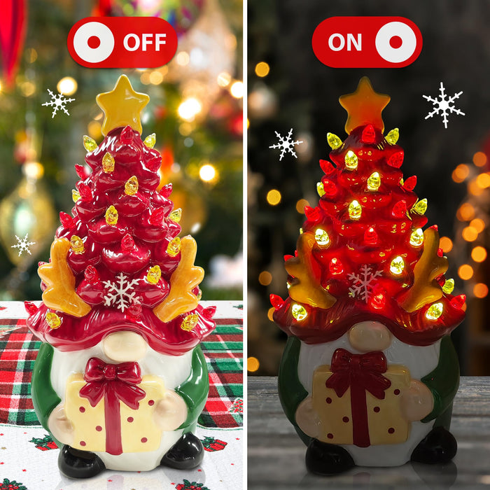 Mini Christmas Tree with 1ights - Gnome Christams Decorations, Funny Small  Christmas Tree Gnome, Table Top Christmas Tree, Unique for Family