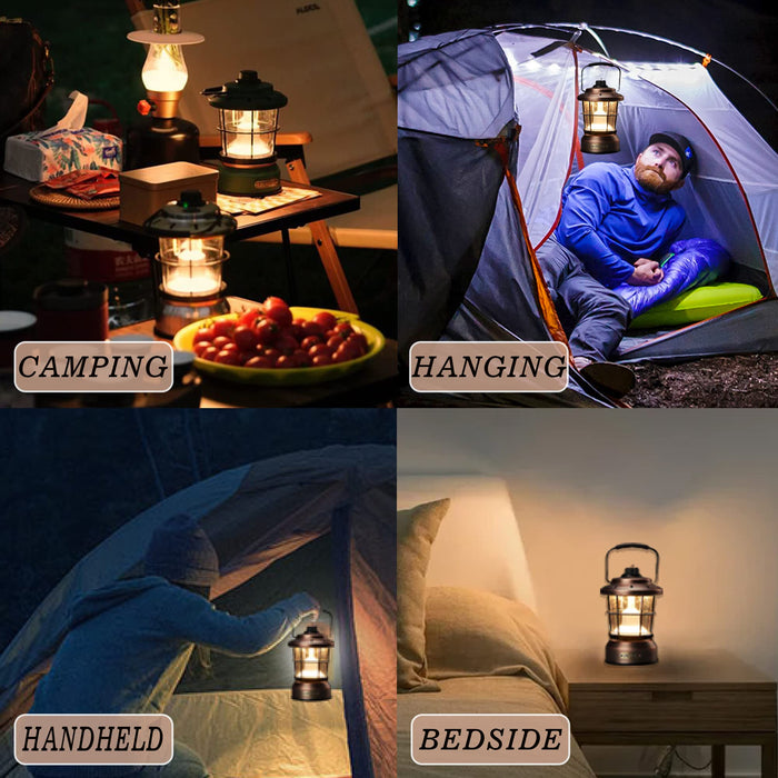 Lantern Camping Lantern, Battery Powered LED with 1500LM, 4 Light Modes,  Waterproof Tent Light, Lantern Flashlight for Hurricane, Emergency Light,  Survival Kit, Storms, Outages, Fishing, Hiking