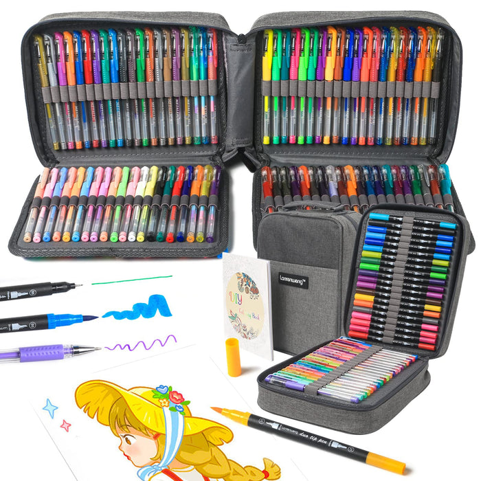Gel Pens, Shuttle Art 180 Pack Gel Pens Set, 12 Assorted Colors Bulk Classroom Pack for Adults Coloring Books Drawing Doodling Crafts Journaling