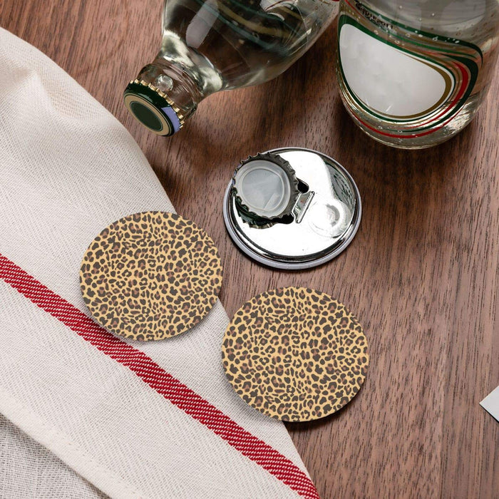 Leopard Print Magnetic for Fridge Bottle Opener Cute Refrigerator Magnets Decorative Funny Beer Openers Kitchen Home Office Pack