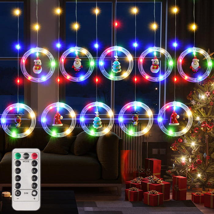 Christmas Lights, 10 Ft 120 Flashing LED Christmas Tree Light, 10 Christmas  Ornaments, 8 Modes Remote Control,Snowflake Line USB Powered for Bedroom