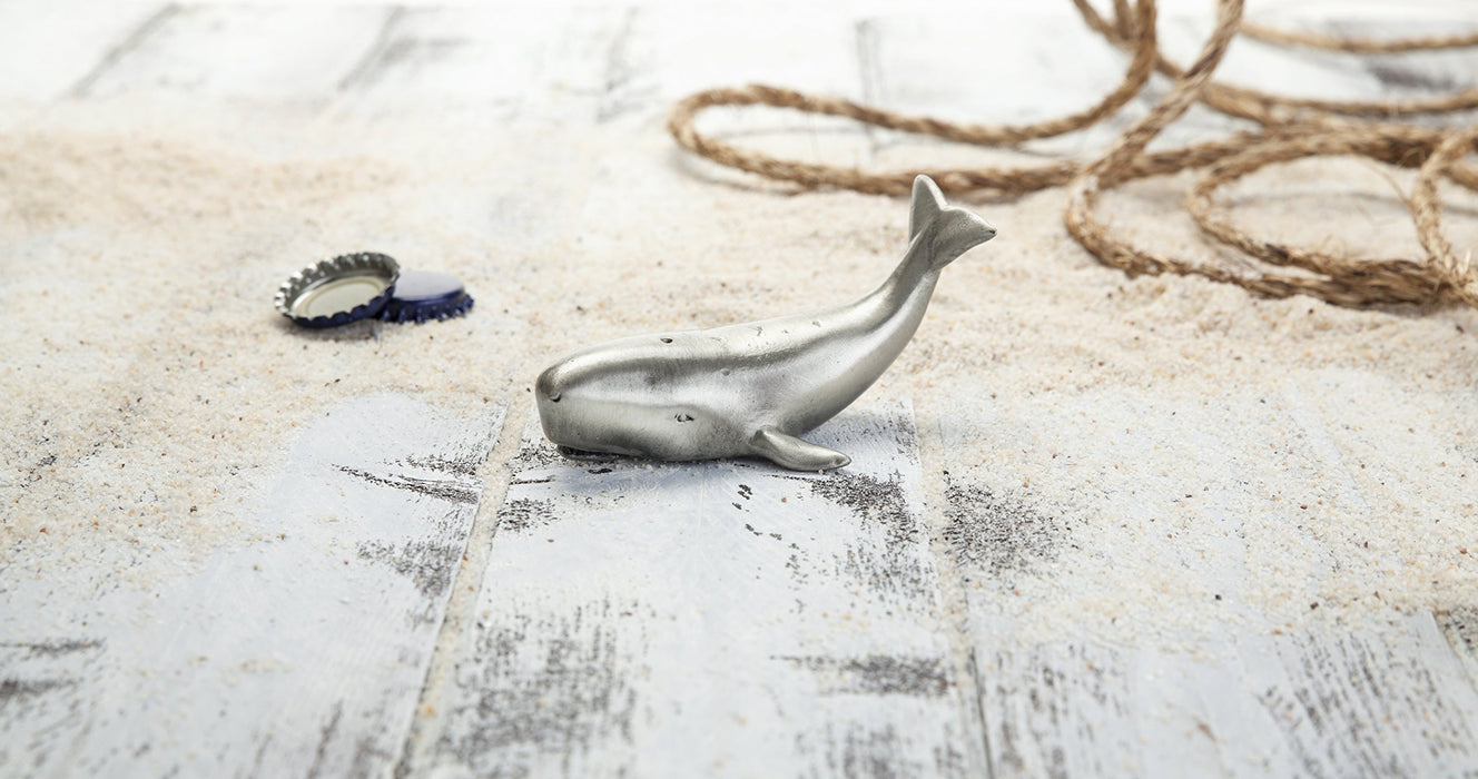 Twine Moby Whale Pewter Novelty Bottle Openers, Metallic