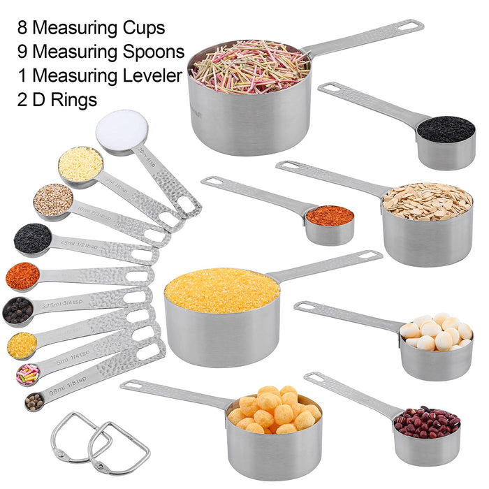  Smithcraft Measuring Cups, 8 Piece Dry Measuring Cup Set, 18/8  Stainless Steel Measuring Cups for Baking, Metal Kitchen Measure Cups with  1/16, 1/8, 1/4, 2/3 and 3/4 Cup Measuring Cup, Cooking Gadgets: Home &  Kitchen