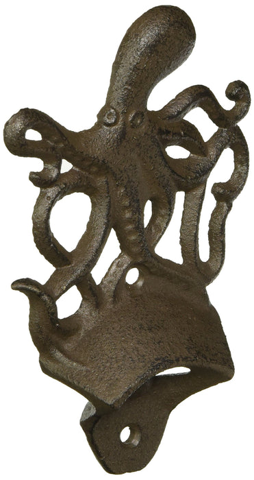 Hampton Nautical Cast Iron Wall Mounted Octopus 6" Bottle Opener
