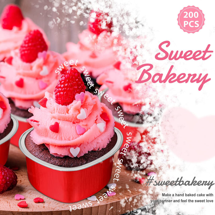 100 Pcs Valentine Shaped Cake Pan Cupcake Cups With Lids