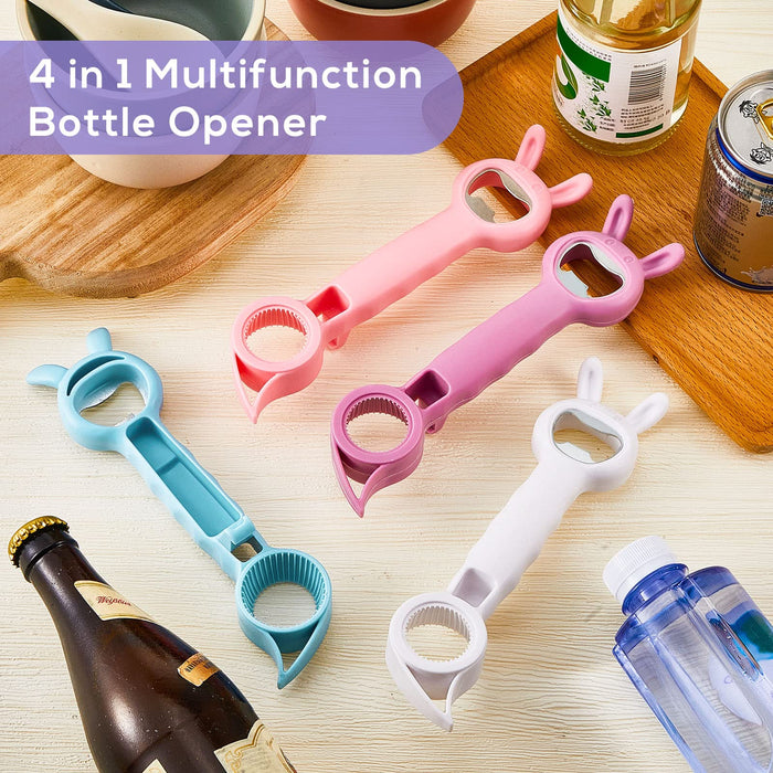 4 in 1 Beer Bottle Opener, Cute Bear Bottle Opener Jar Openers Soda Can  Opener Tool, Multifunction 4 in 1 Bottle Opener for Jelly Jars, Wine