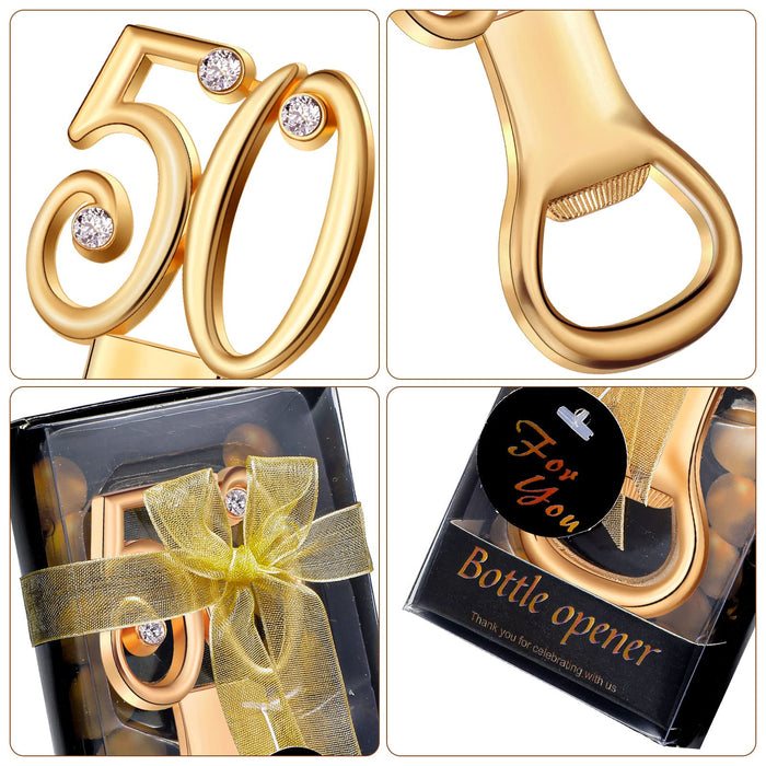 Honeydak 36 Pieces 50th Bottle Openers Golden Birthday Opener with Present Box Packing for Party Favors Wedding Anniversary