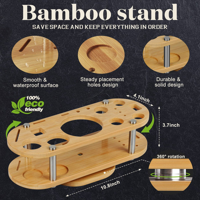 Heyrsun Bartenders Kit, 21 Piece Mixology Bartenders Kit with Rotating Bamboo Stand, Perfect Home Cocktail Shaker Set Bartenders Kit