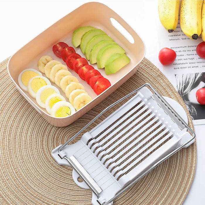 1 piece Red Stainless Steel Multifunctional Fruit Egg Cutter Cutting Egg  Slicers Wire Kitchen Accessories