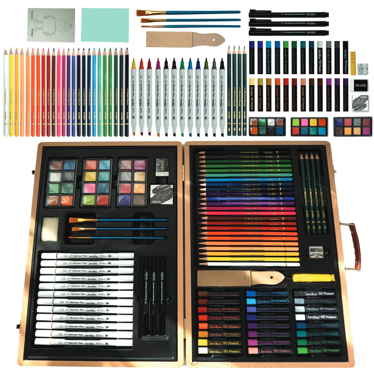 HUIJIE Art Supplies Set,176Pack Set,Artist Soft Oil Pastels,Colored Pe —  CHIMIYA