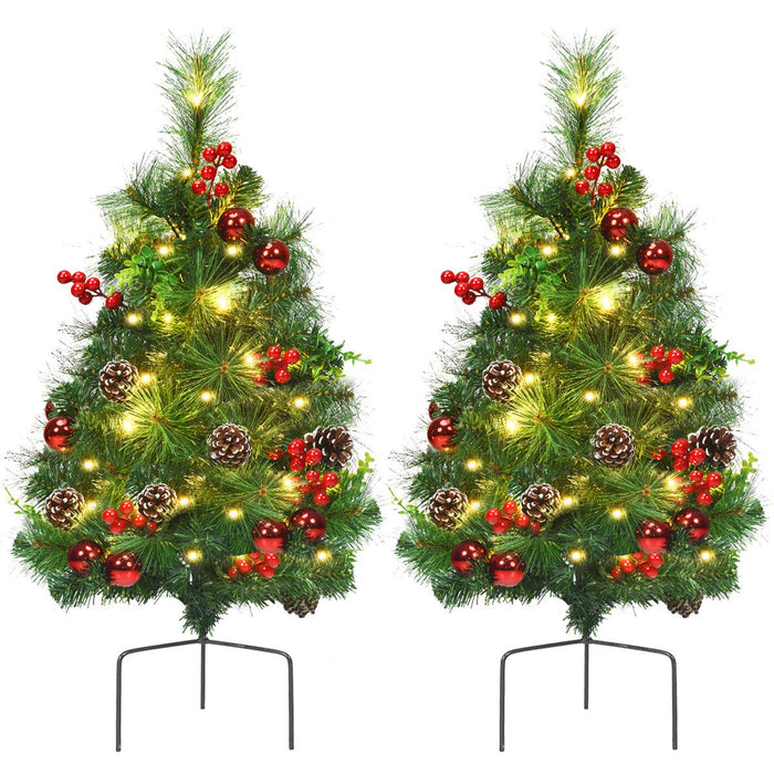 Goplus 4-ft Pre-lit Artificial Christmas Tree with LED Lights in the  Artificial Christmas Trees department at