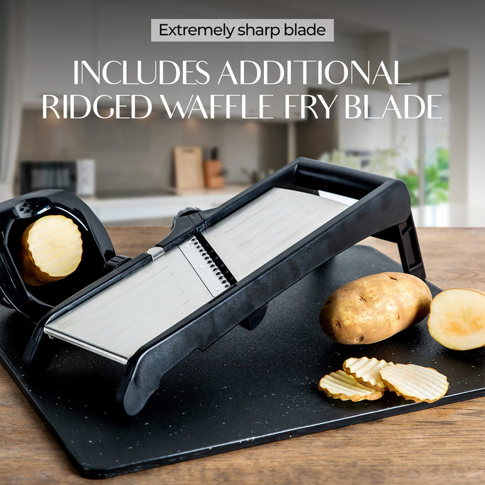 Mandoline Food Slicer, Adjustable Stainless Steel with Waffle Fry