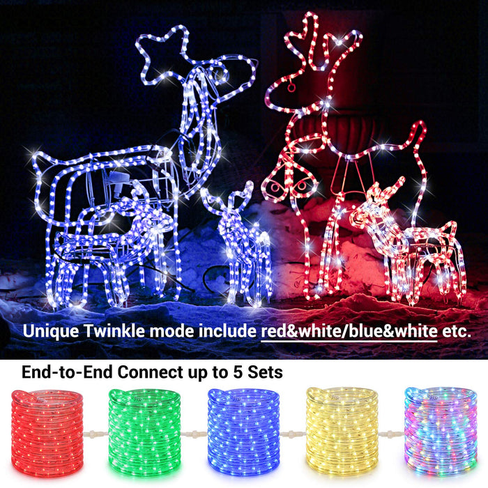 Brizled Color Changing Christmas Rope Lights, 18ft 180 LED RGB Rope Li —  CHIMIYA